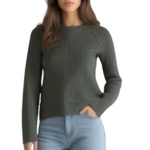 Dolce & Gabbana Italy 100% wool grey ribbed knit raglan sleeve sweater IT 50